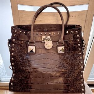 Michael Kors Hamilton Croc Stud Tote